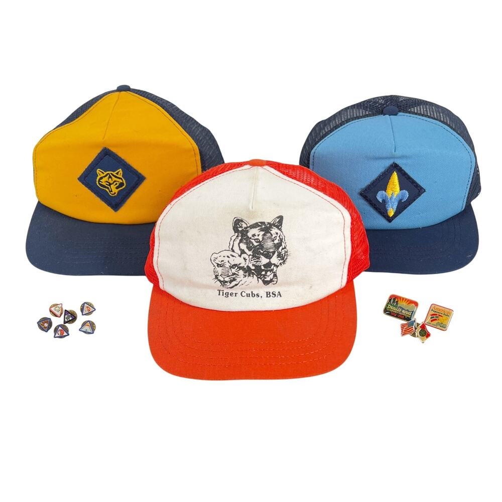 BSA Boy Scouts vintage hats and pins